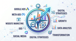 Digital Marketing Strategies and Services Compass Graphic